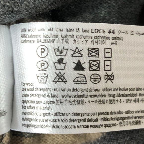 Suitsupply Mens XL Gray Beige Striped Cashmere Wool Pullover Knit Sweater - Picture 6 of 6